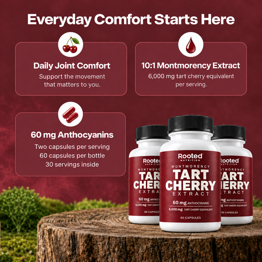 Concentrated Montmorency tart cherry in a two-capsule serving